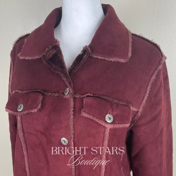 Rare Dark Red Faux Suede Jacket ASO Willow Buffy the Vampire Slayer Fall Classic - Picture 9 of 14